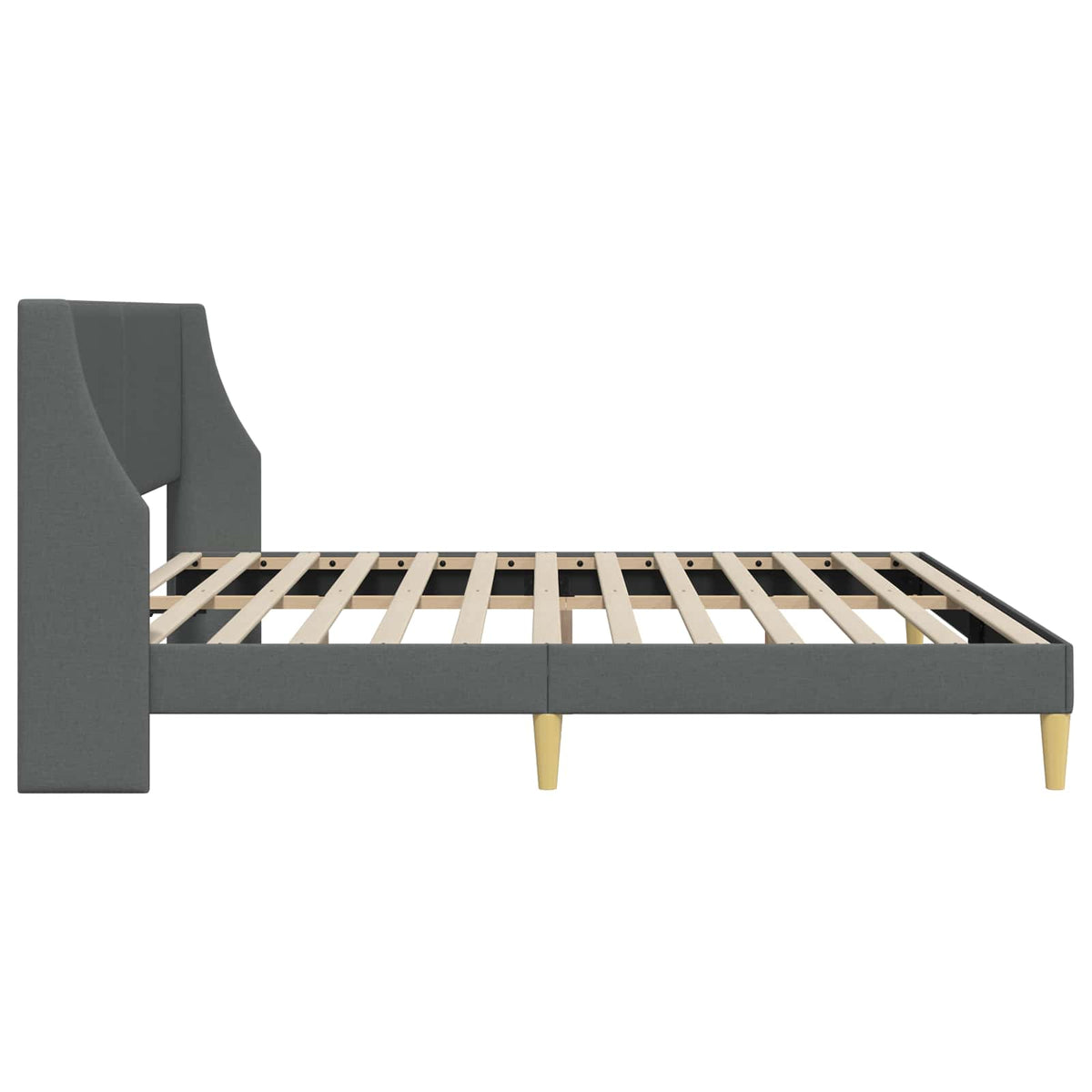 Cadre de lit avec tête de lit Gris foncé 183 x 213 cm Tissu - XIOS