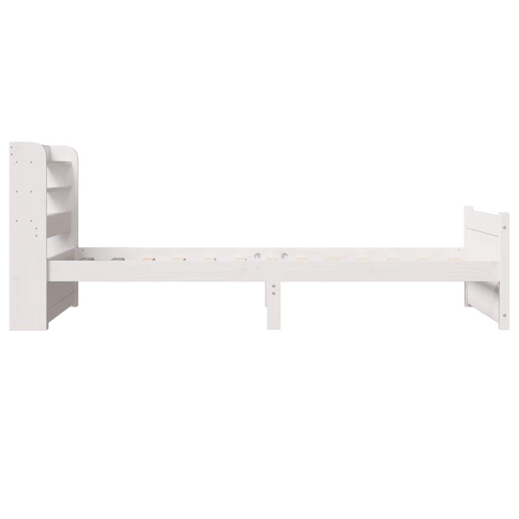 Cadre de lit avec tête de lit sans matelas blanc 90x190 cm - XIOS