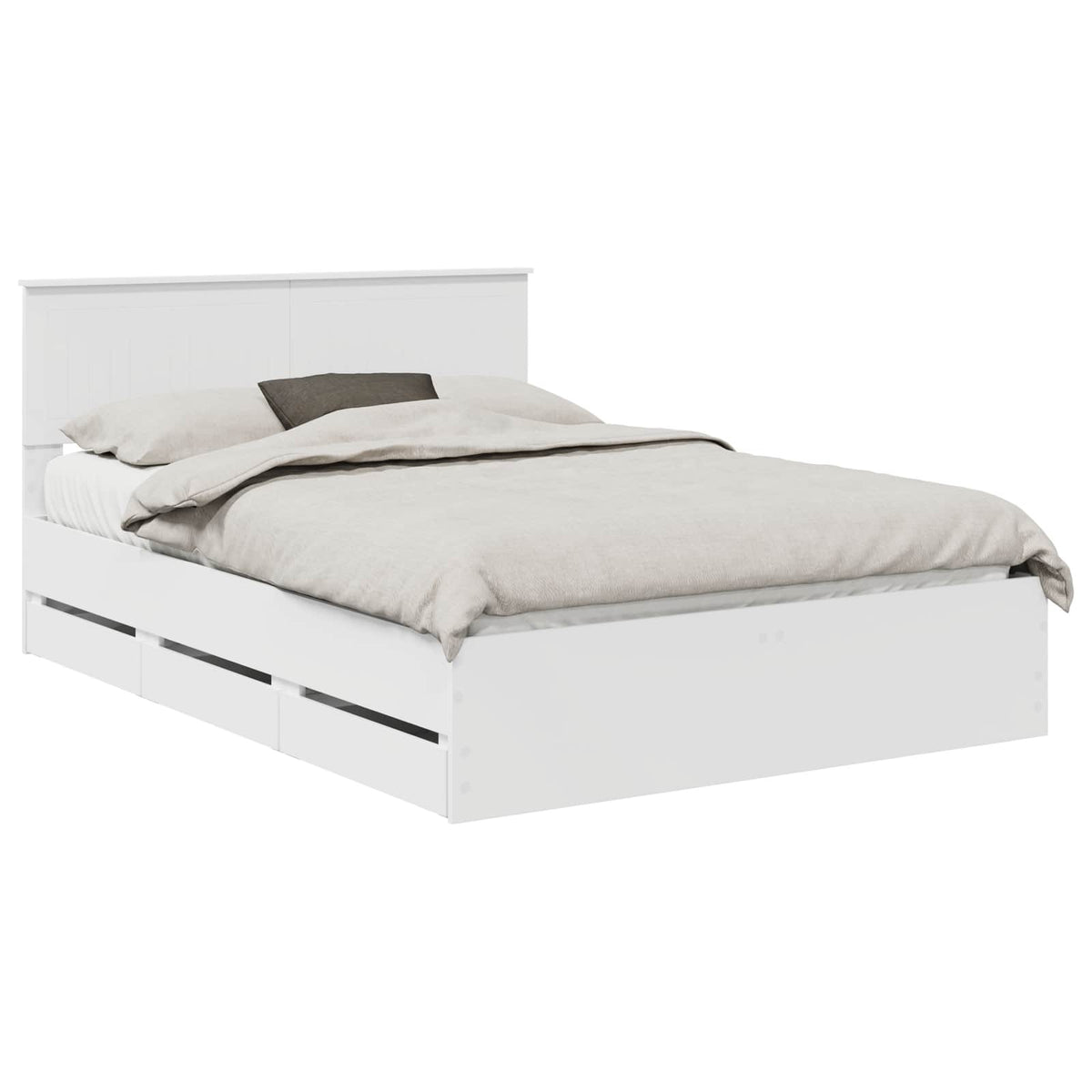 Cadre de lit avec tiroir Blanc 140 x 190 cm Bois Ingénierie - XIOS