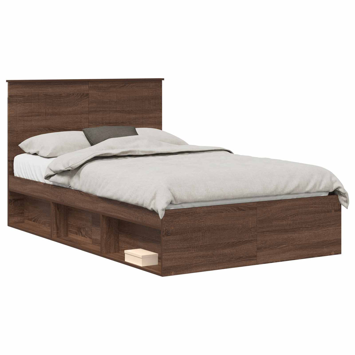 Cadre de lit Chêne brun 120 x 190 cm Bois de pin massif - XIOS