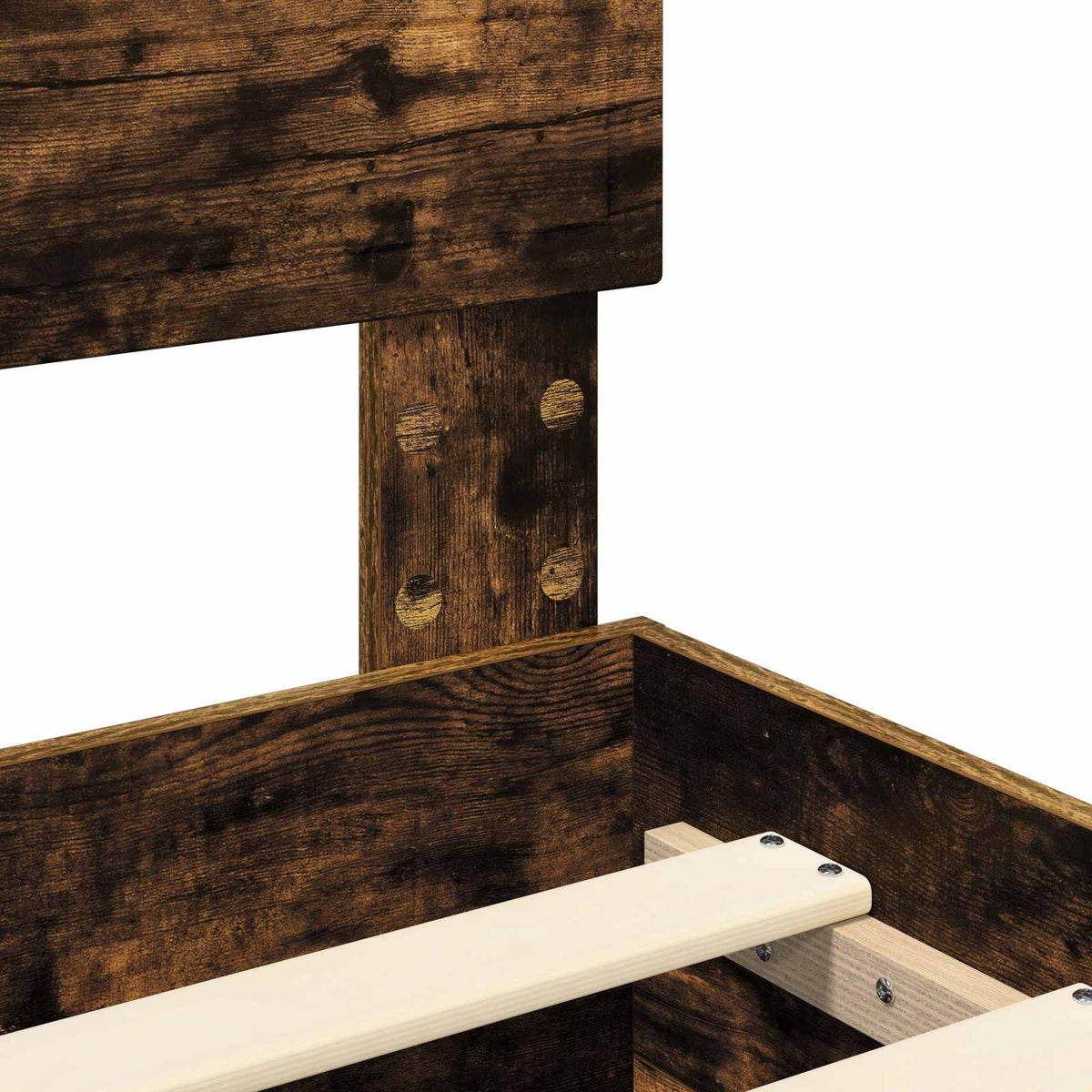 Cadre de lit Chêne fumé 140 x 190 cm Bois d’ingénierie - XIOS