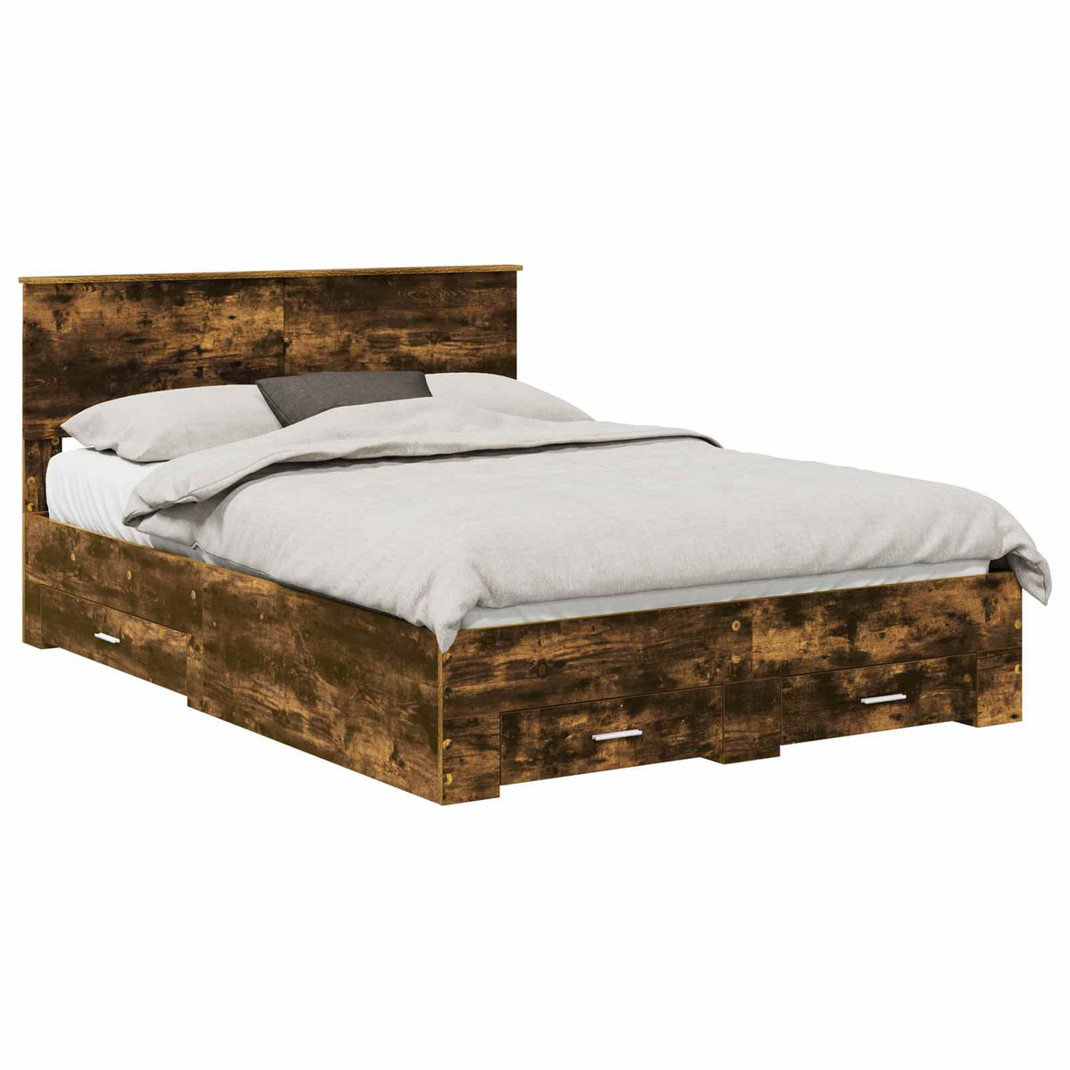 Cadre de lit Chêne fumé 140 x 200 cm Bois d’ingénierie - XIOS