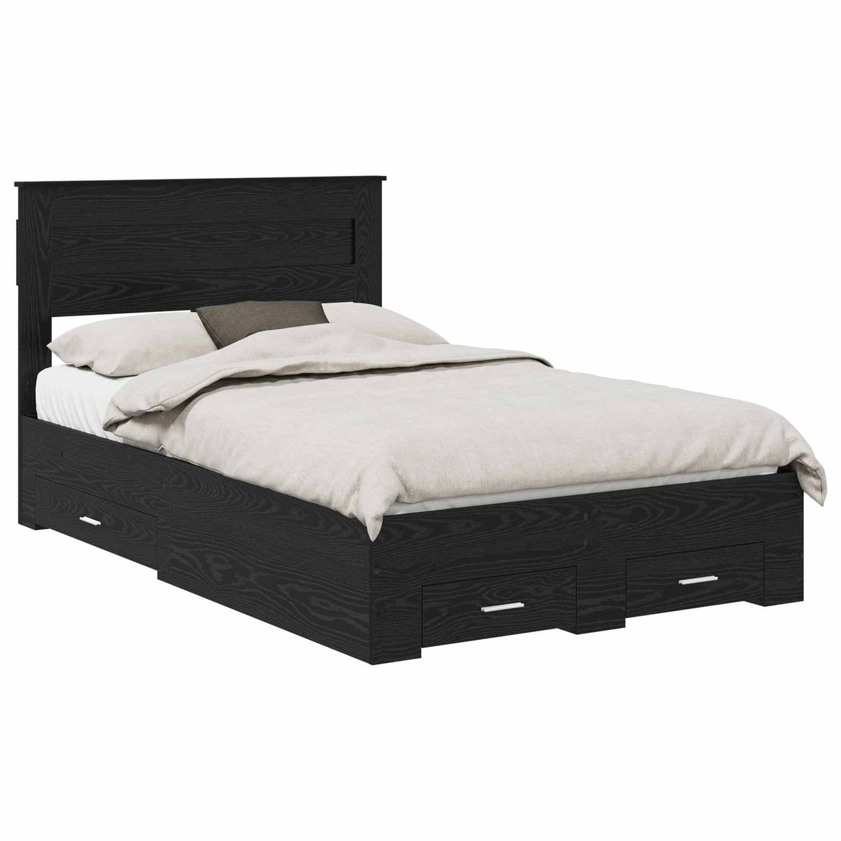 Cadre de lit Chêne noir 135 x 190 cm Bois d’ingénierie - XIOS