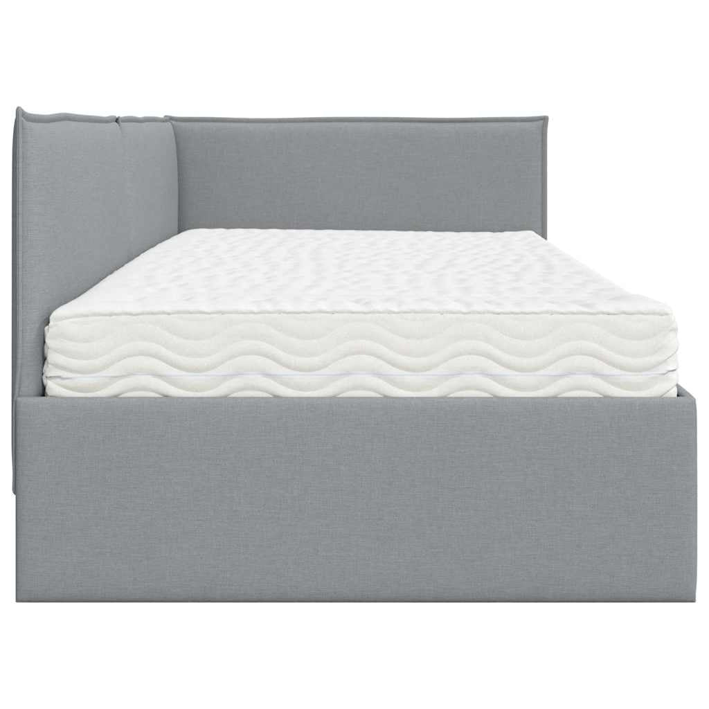 Cadre de lit d’angle avec matelas 2 pc Gris clair Velours - XIOS