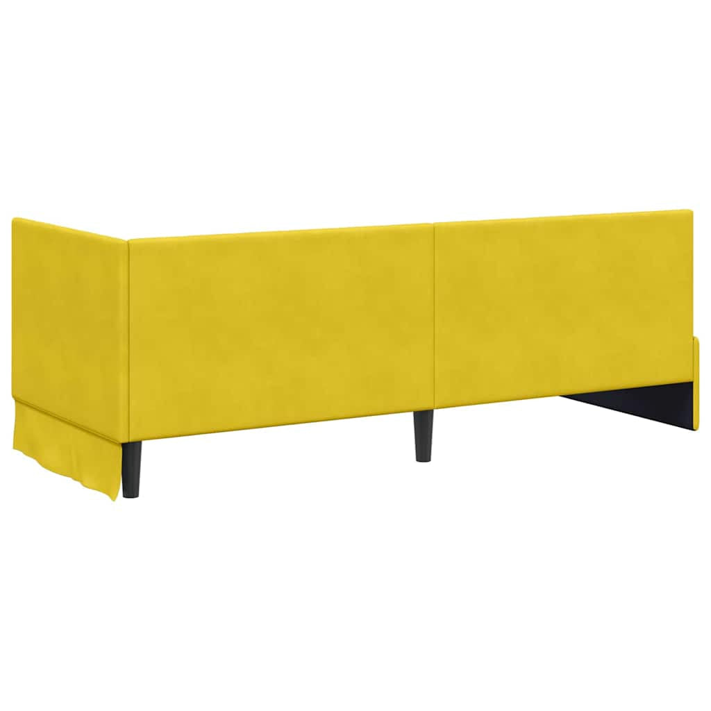 Cadre de lit d’angle avec matelas 2 pc Jaune Velours - XIOS