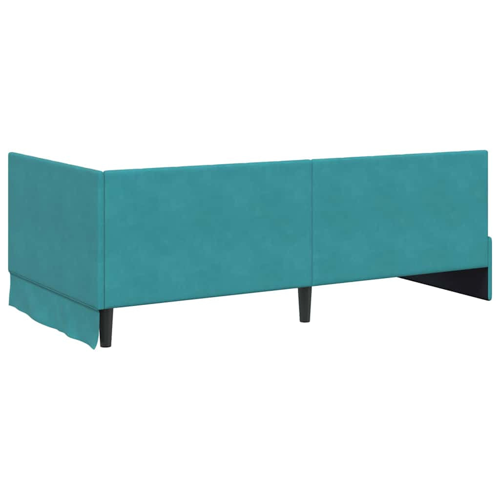 Cadre de lit d’angle avec matelas 2 pc Turquoise Velours - XIOS