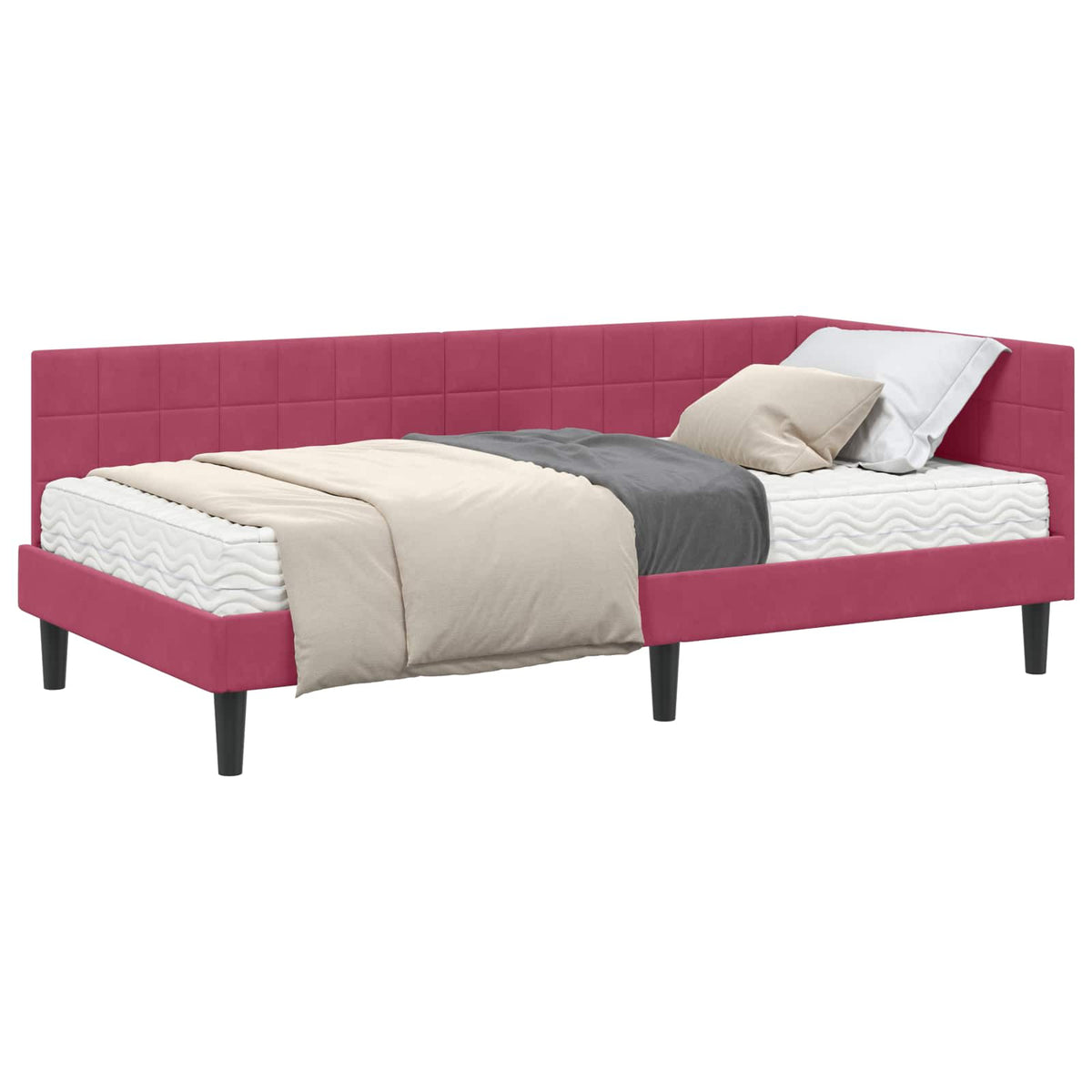 Cadre de lit d’angle avec matelas 2 pc Vert Velours - XIOS