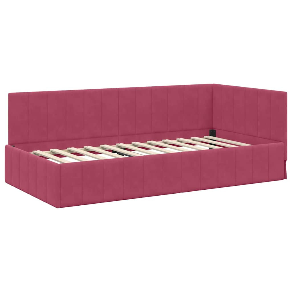 Cadre de lit d’angle avec matelas 2 pc Vert Velours - XIOS