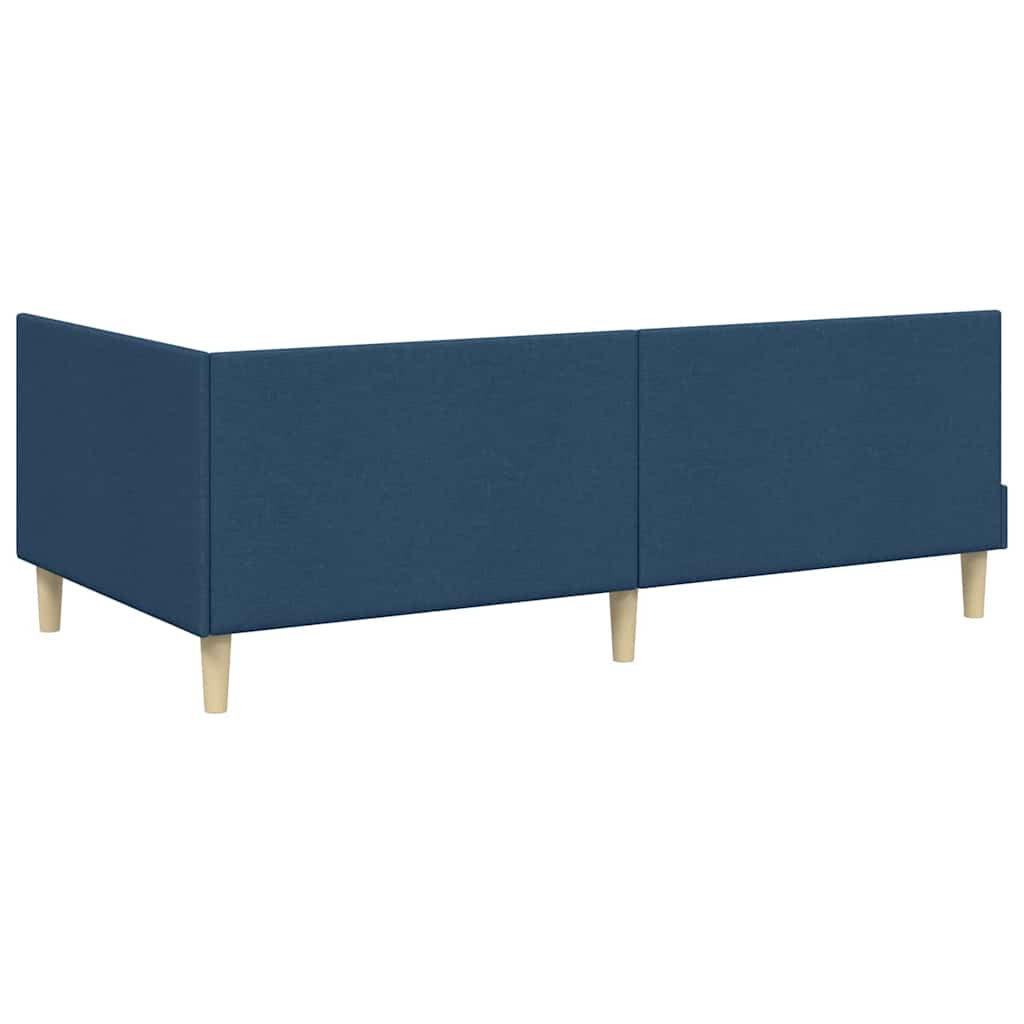 Cadre de lit d’angle avec matelas Autre 2 pc Bleu tissu - XIOS