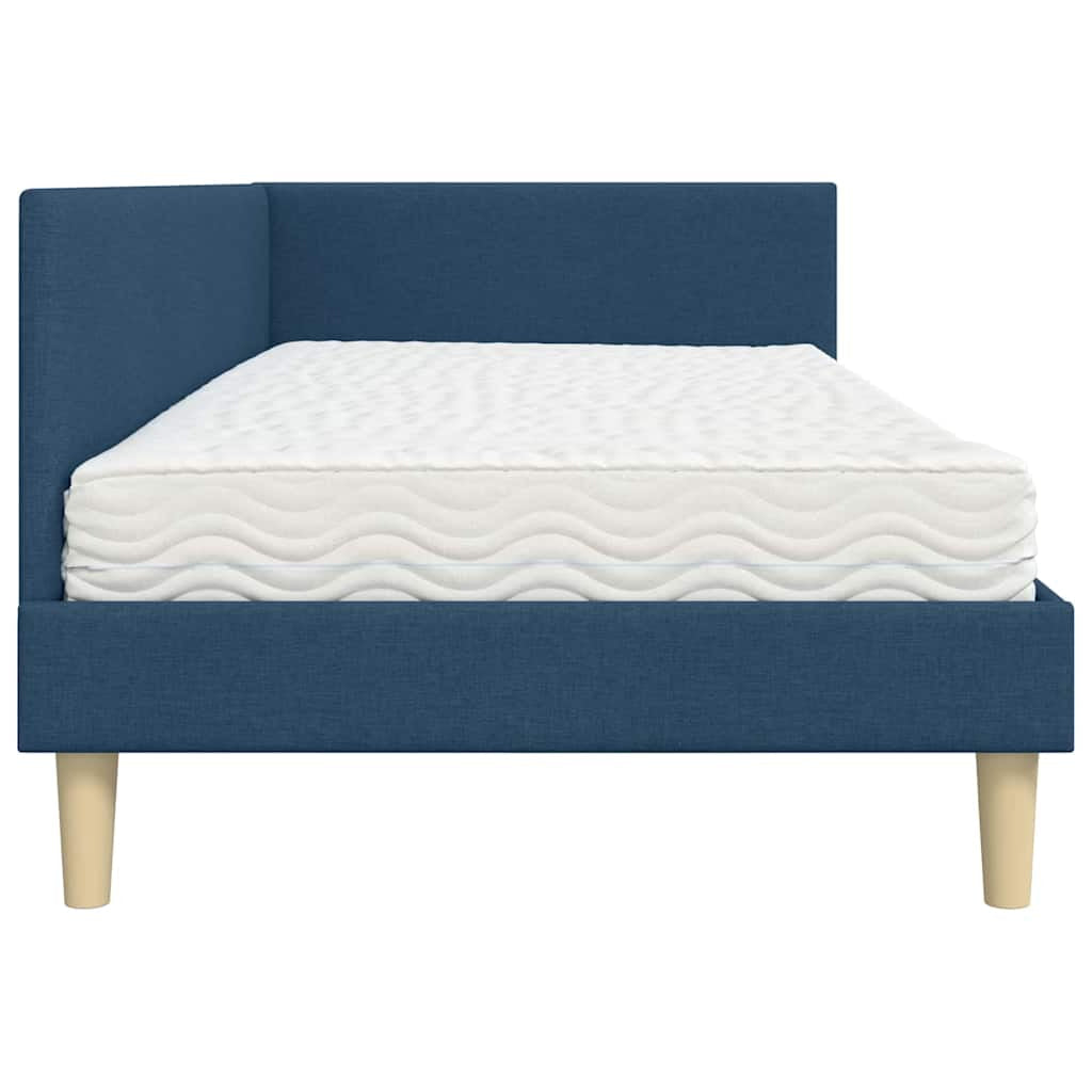 Cadre de lit d’angle avec matelas Autre 2 pc Bleu tissu - XIOS