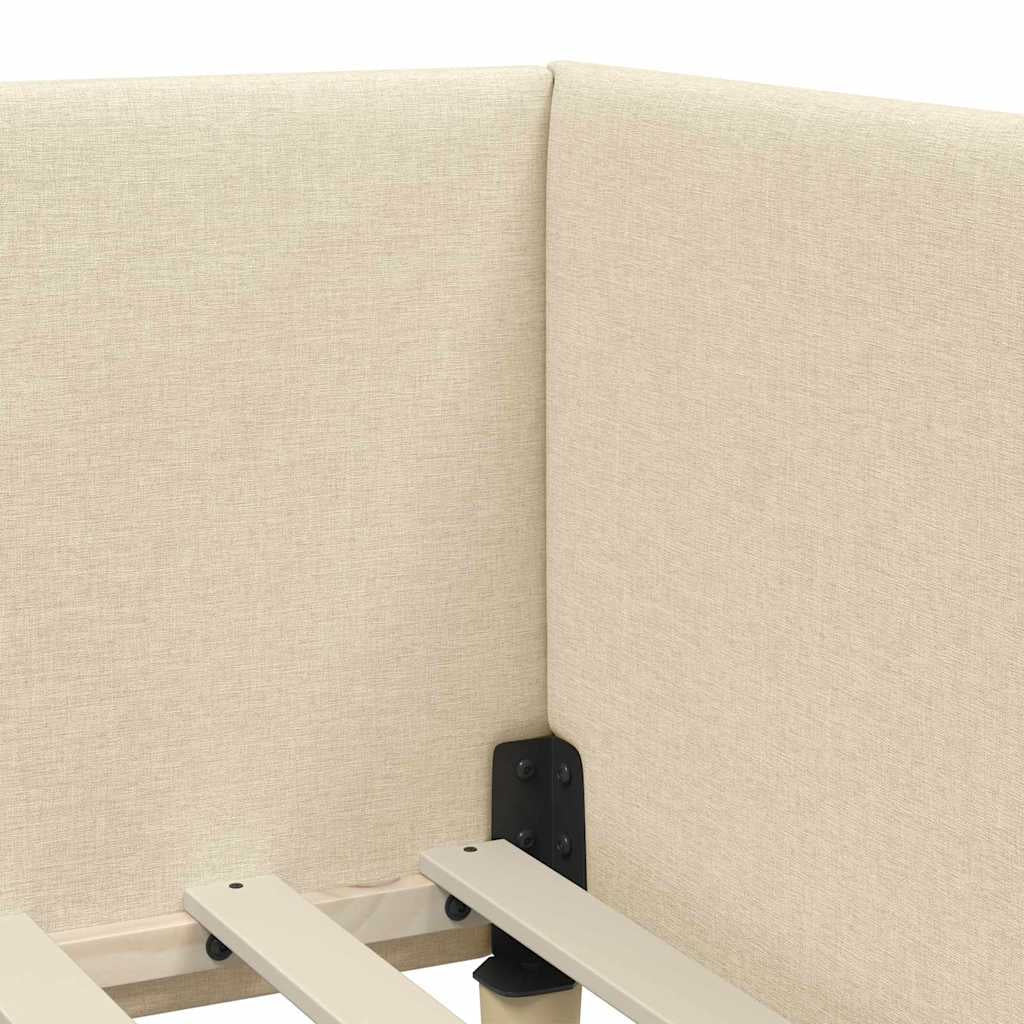 Cadre de lit d’angle avec matelas Autre 2 pc Crème tissu - XIOS