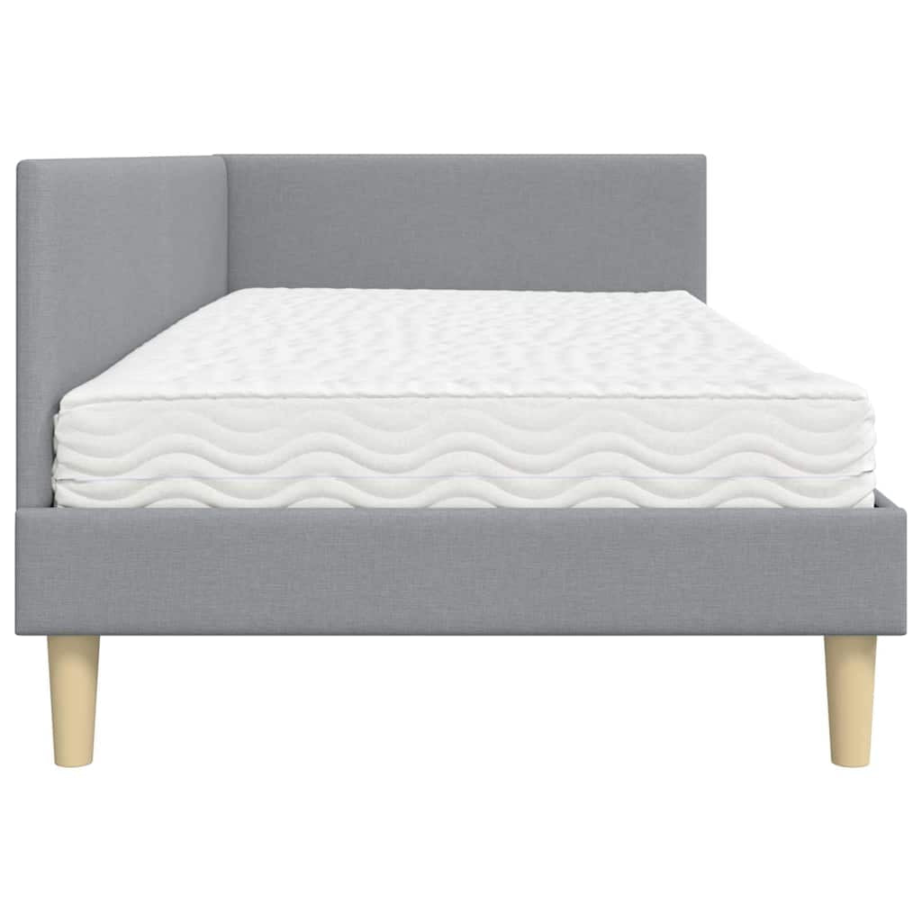 Cadre de lit d’angle avec matelas Autre 2 pc Gris clair tissu - XIOS