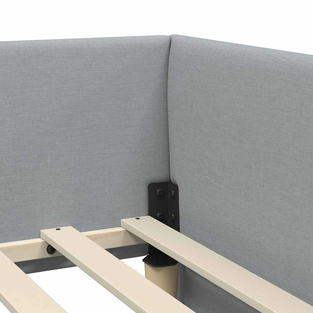 Cadre de lit d’angle avec matelas Autre 2 pc Gris clair tissu - XIOS
