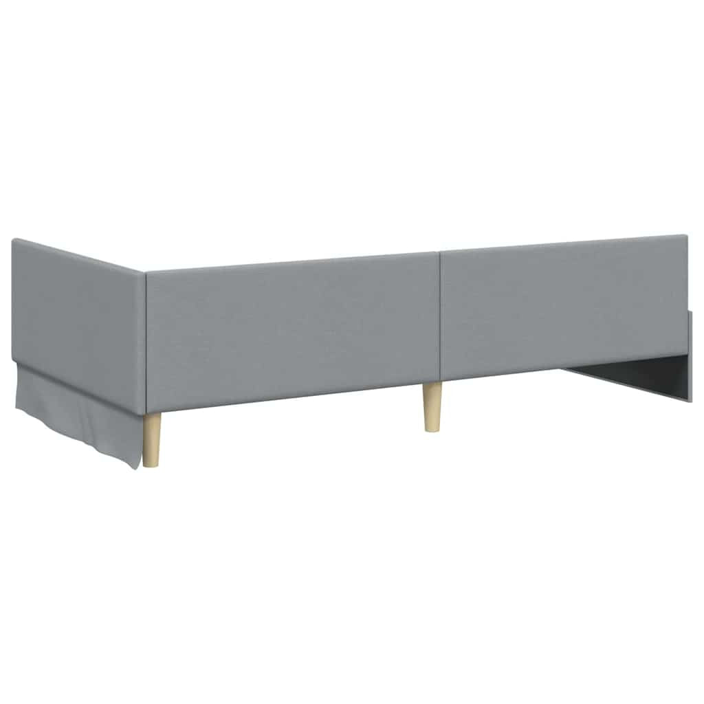 Cadre de lit d’angle avec matelas Autre 2 pc Gris clair tissu - XIOS