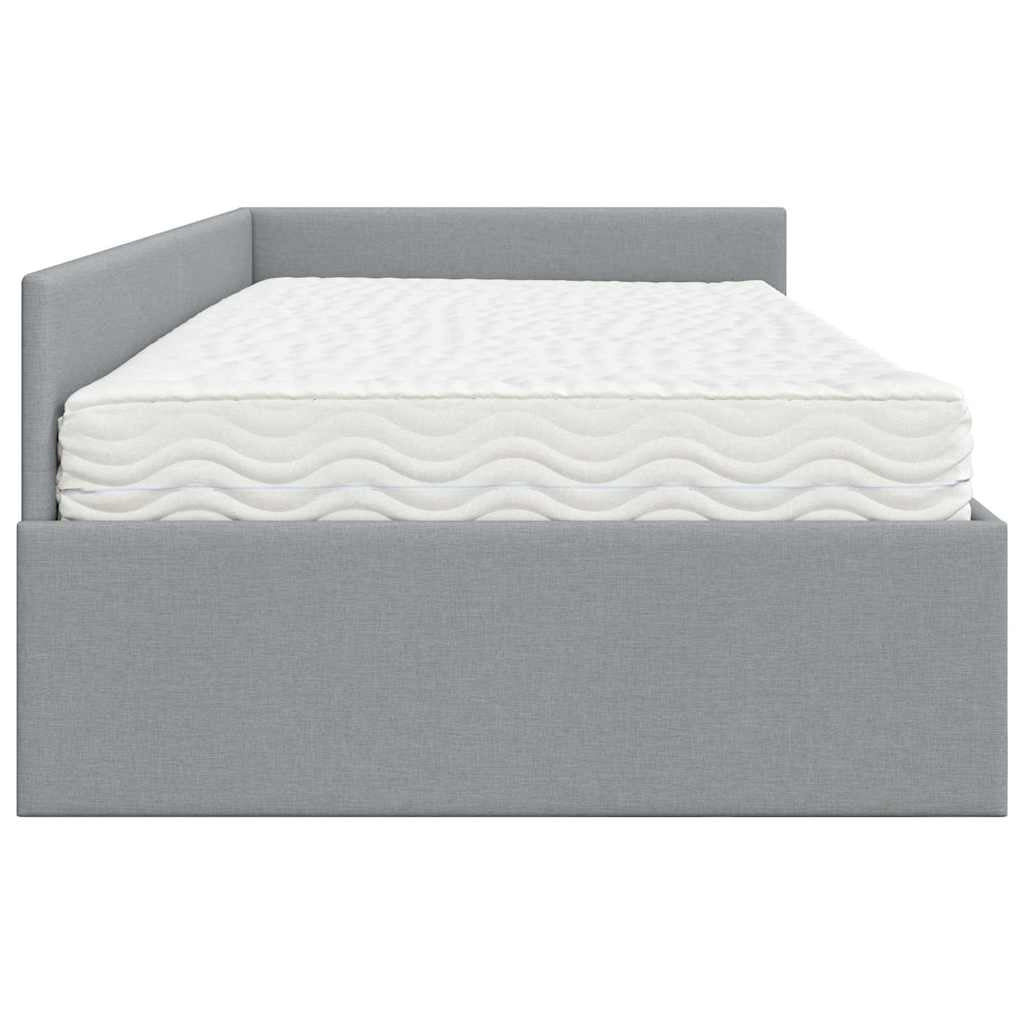 Cadre de lit d’angle avec matelas Autre 2 pc Gris clair tissu - XIOS