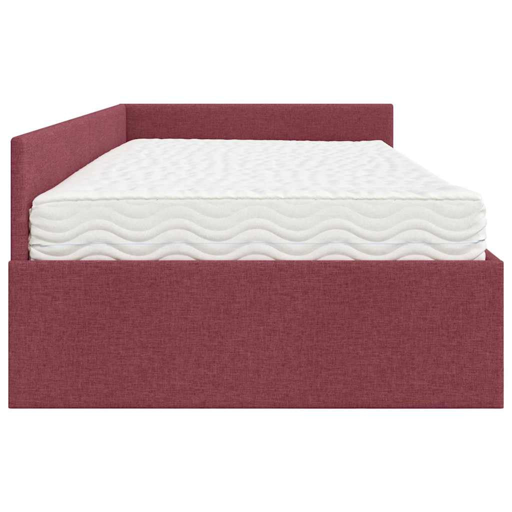 Cadre de lit d’angle avec matelas Autre 2 pc Gris tissu - XIOS