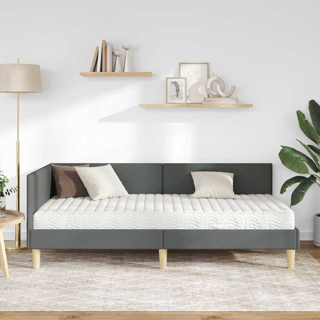 Cadre de lit d’angle avec matelas Autre 2 pc Gris tissu - XIOS