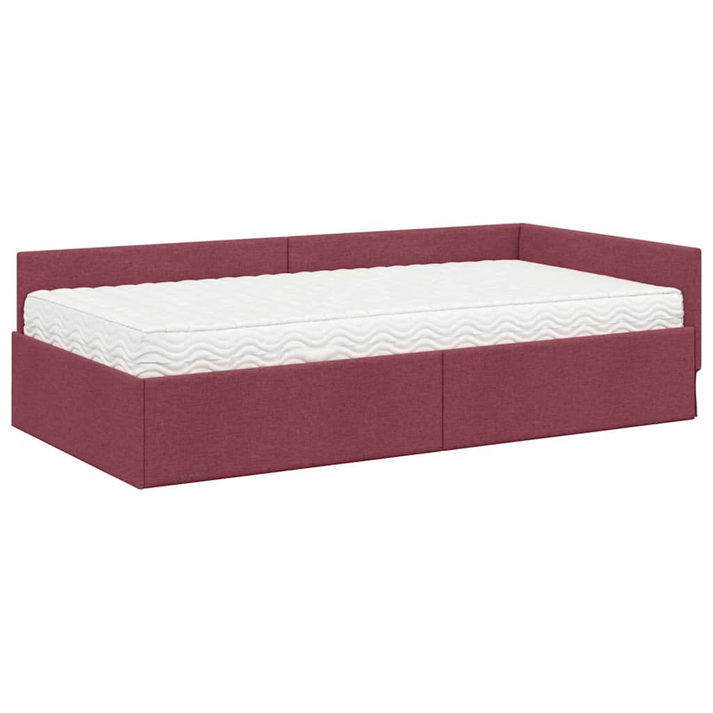 Cadre de lit d’angle avec matelas Autre 2 pc Gris tissu - XIOS