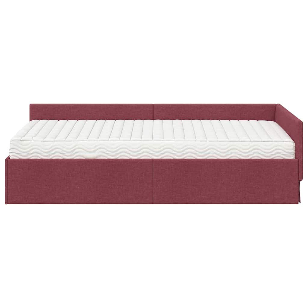 Cadre de lit d’angle avec matelas Autre 2 pc Gris tissu - XIOS