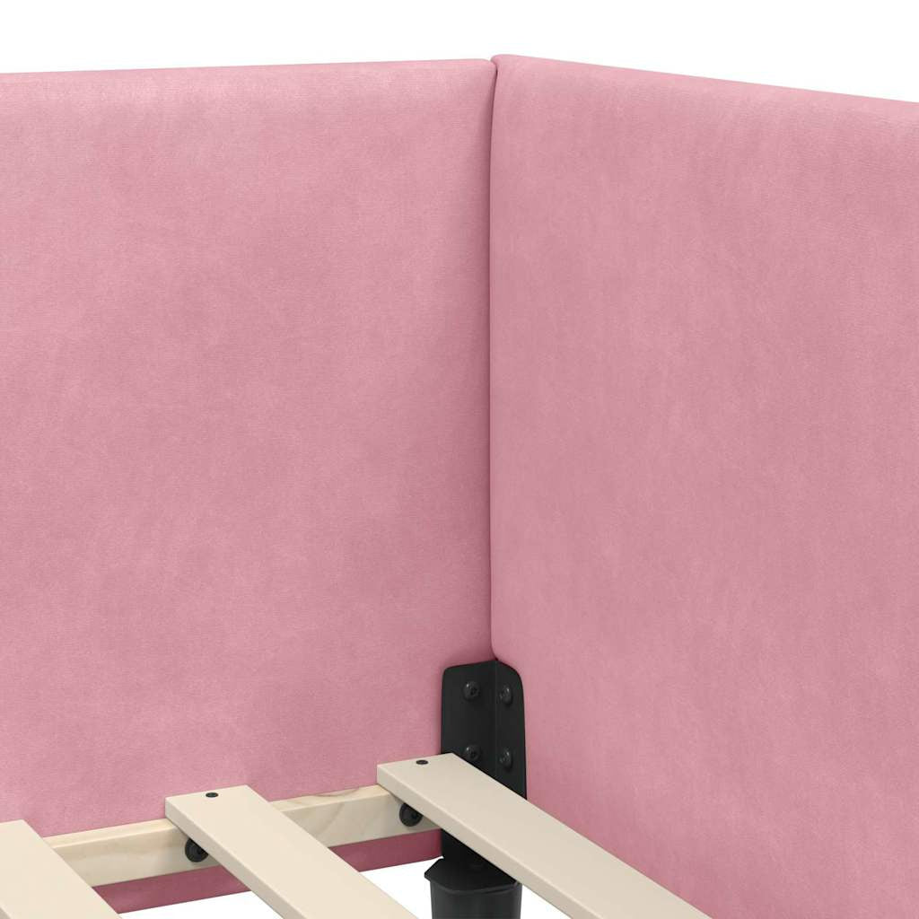 Cadre de lit d’angle avec matelas Autre 2 pc Gris Velours - XIOS