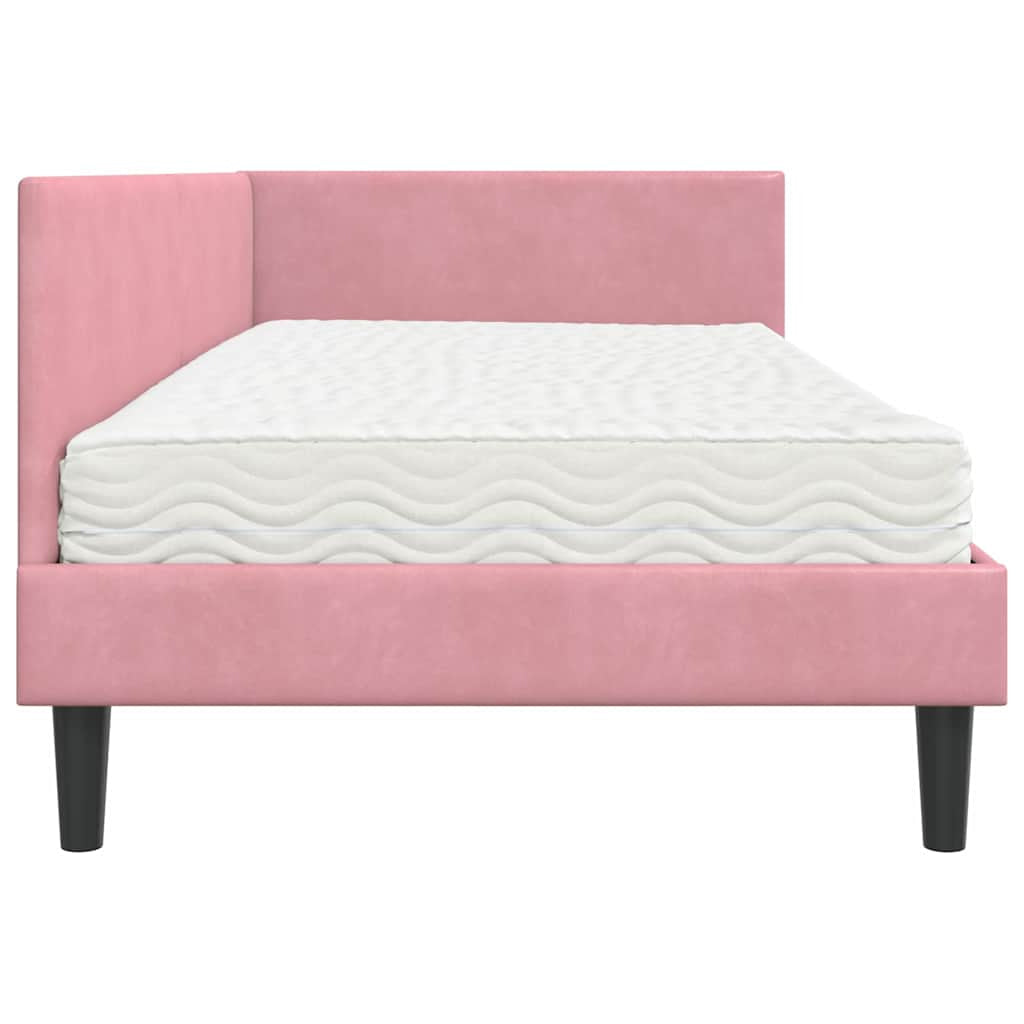 Cadre de lit d’angle avec matelas Autre 2 pc Gris Velours - XIOS