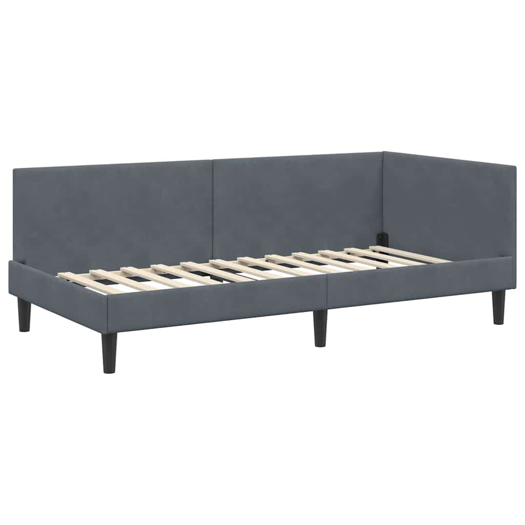 Cadre de lit d’angle avec matelas Autre 2 pc Gris Velours - XIOS