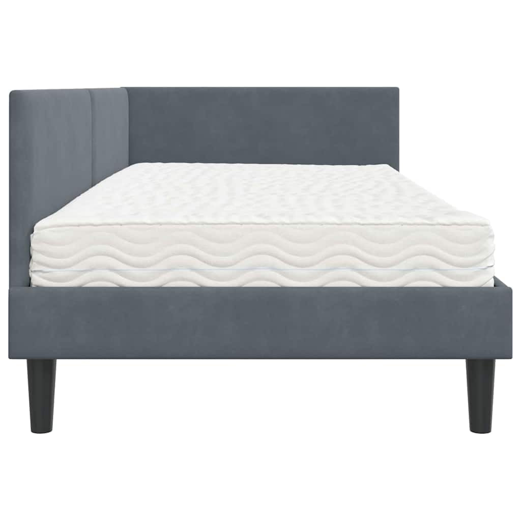 Cadre de lit d’angle avec matelas Autre 2 pc Gris Velours - XIOS