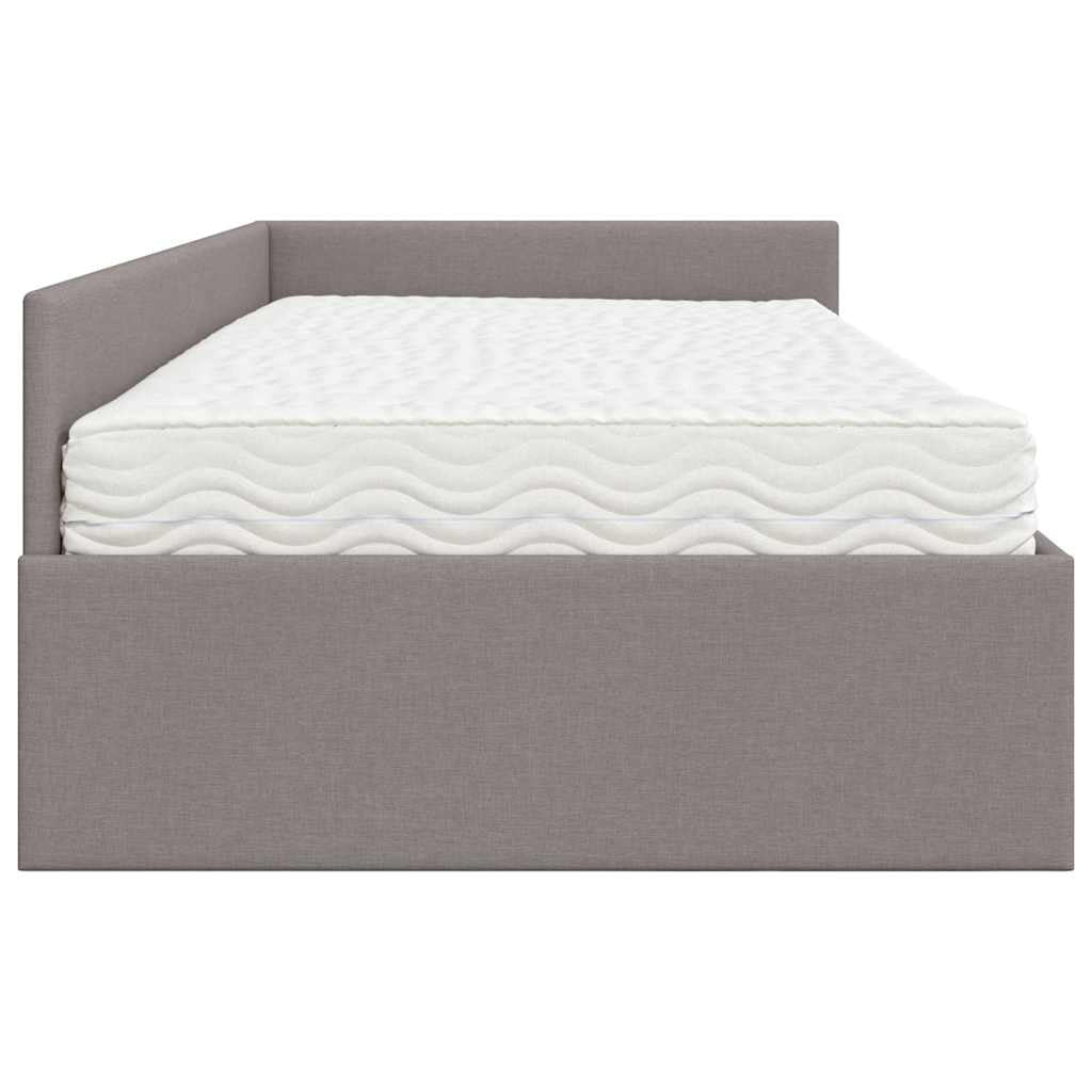 Cadre de lit d’angle avec matelas Autre 2 pc Taupe tissu - XIOS