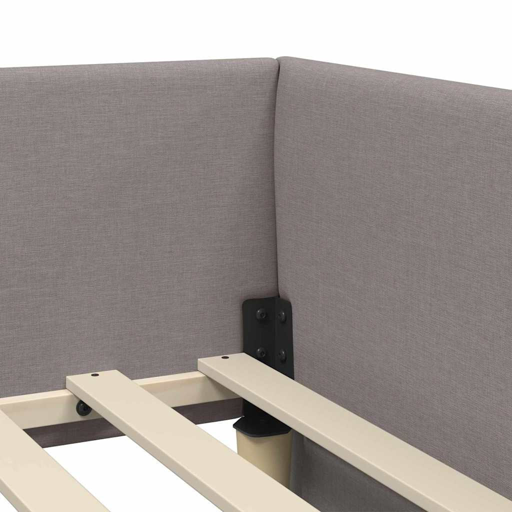 Cadre de lit d’angle avec matelas Autre 2 pc Taupe tissu - XIOS
