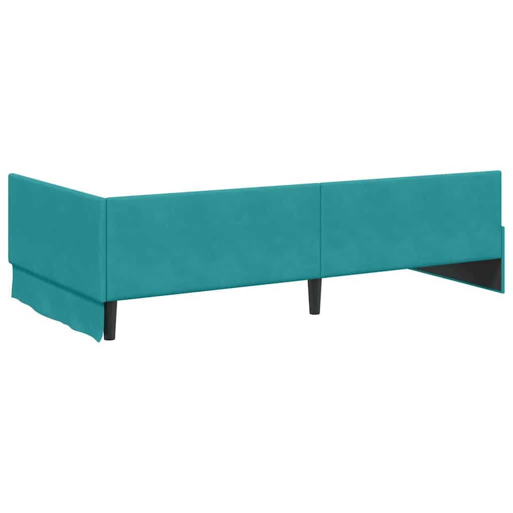 Cadre de lit d’angle avec matelas Autre 2 pc Turquoise Velours - XIOS