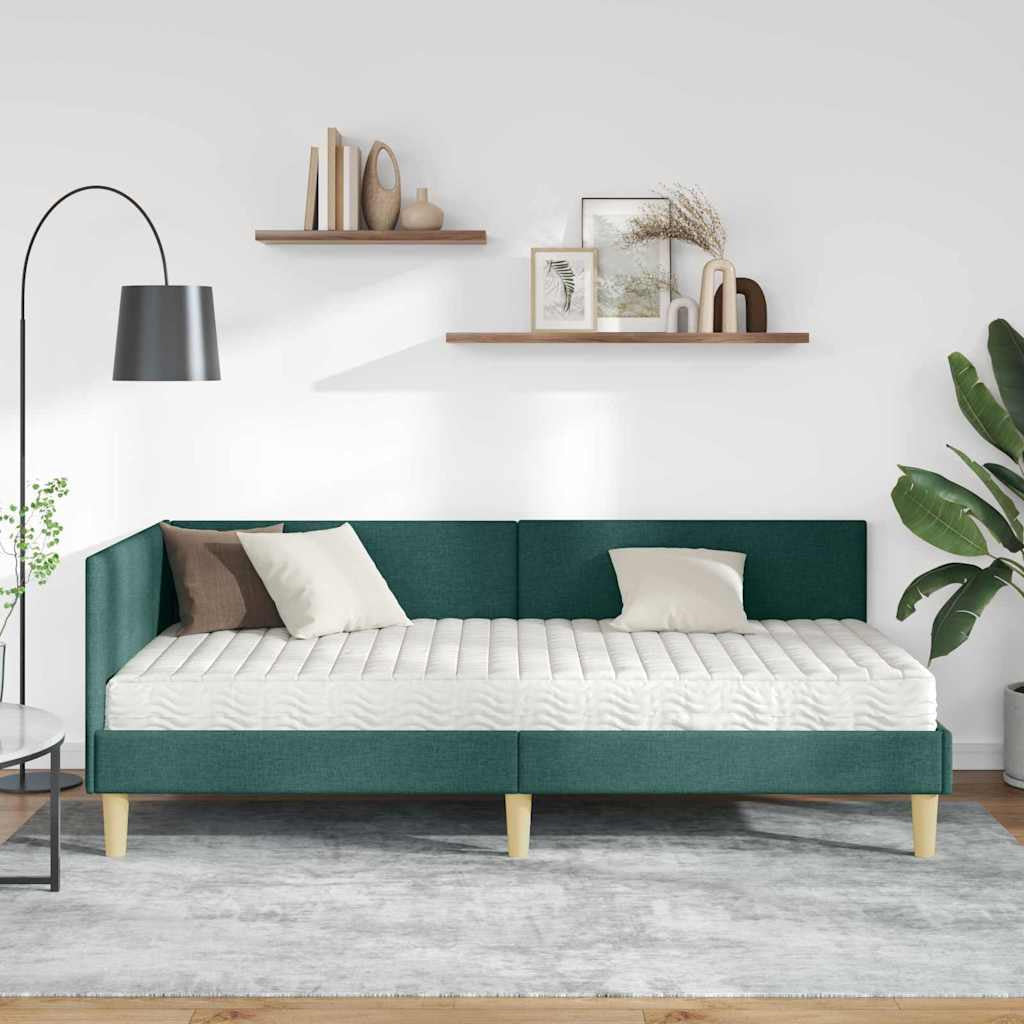 Cadre de lit d’angle avec matelas Autre 2 pc Vert tissu - XIOS