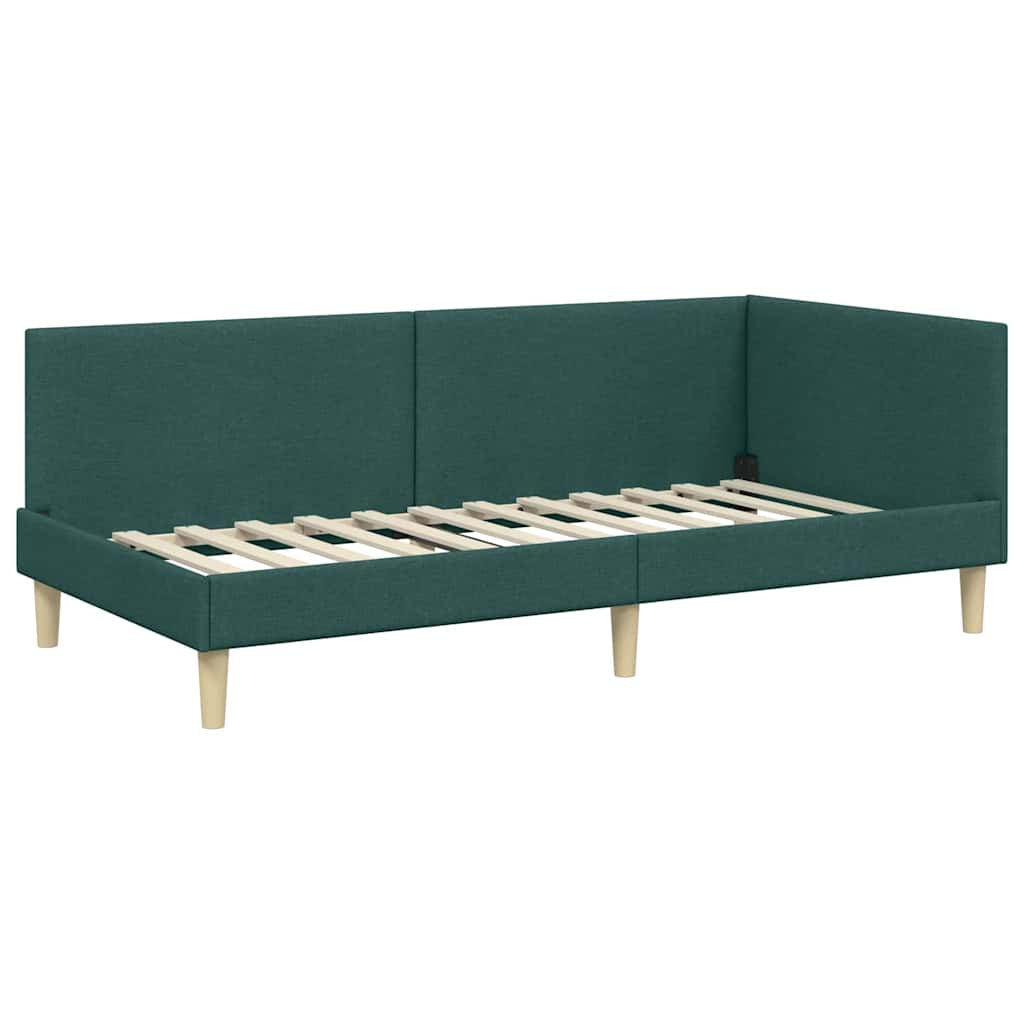 Cadre de lit d’angle avec matelas Autre 2 pc Vert tissu - XIOS