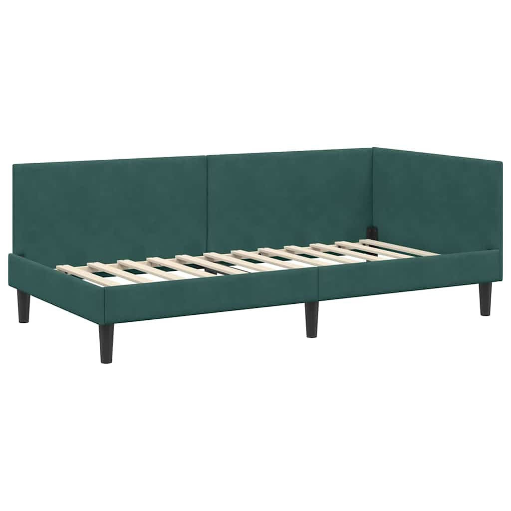 Cadre de lit d’angle avec matelas Autre 2 pc Vert Velours - XIOS