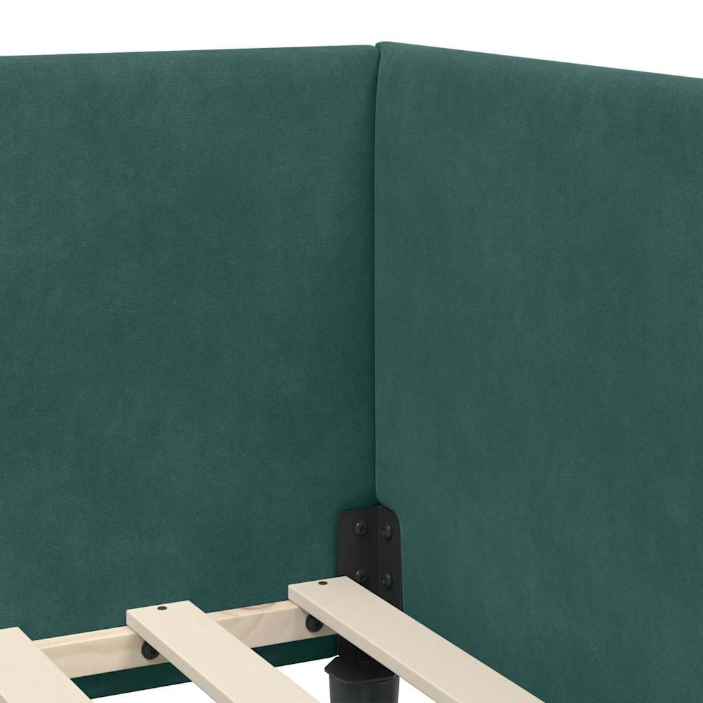 Cadre de lit d’angle avec matelas Autre 2 pc Vert Velours - XIOS