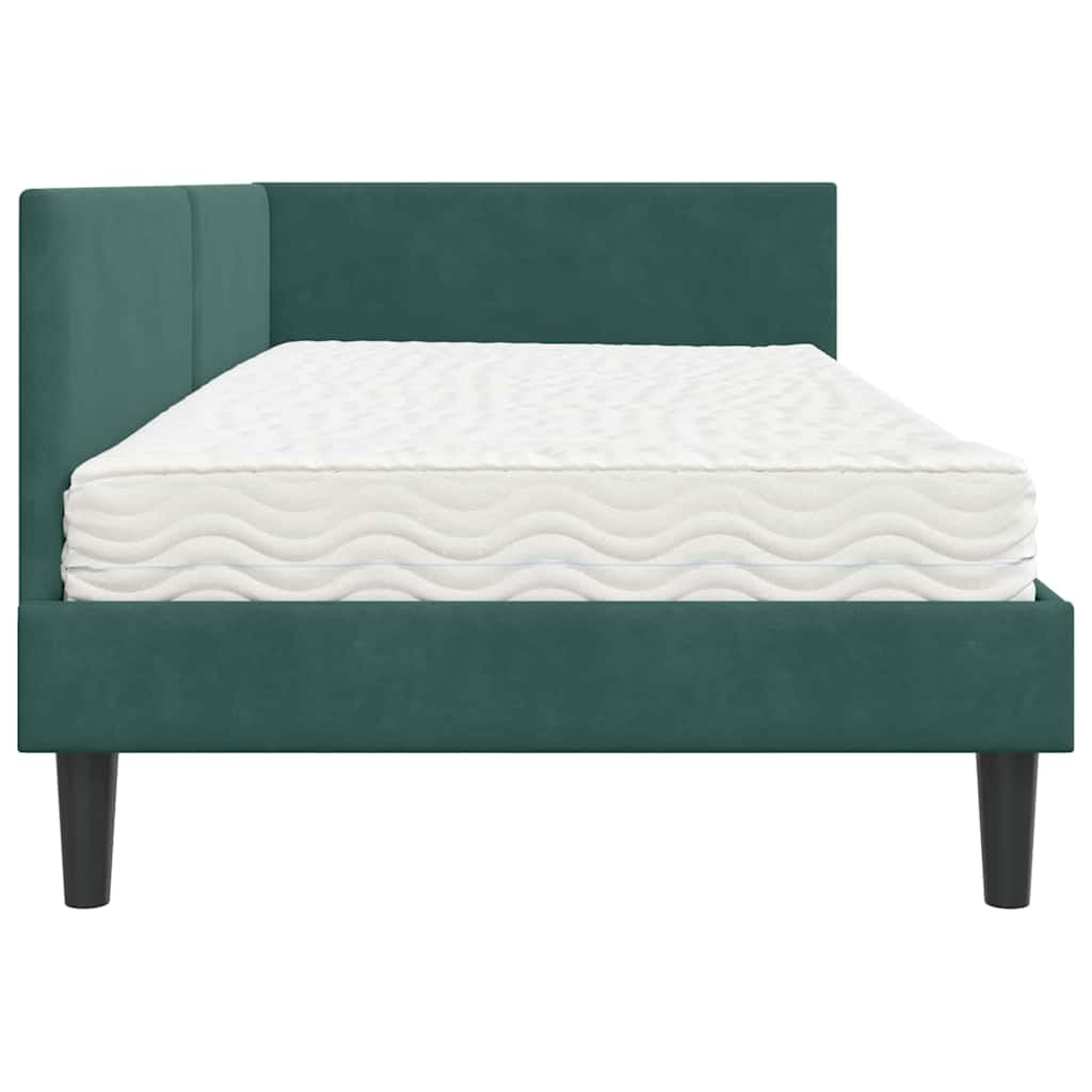 Cadre de lit d’angle avec matelas Autre 2 pc Vert Velours - XIOS