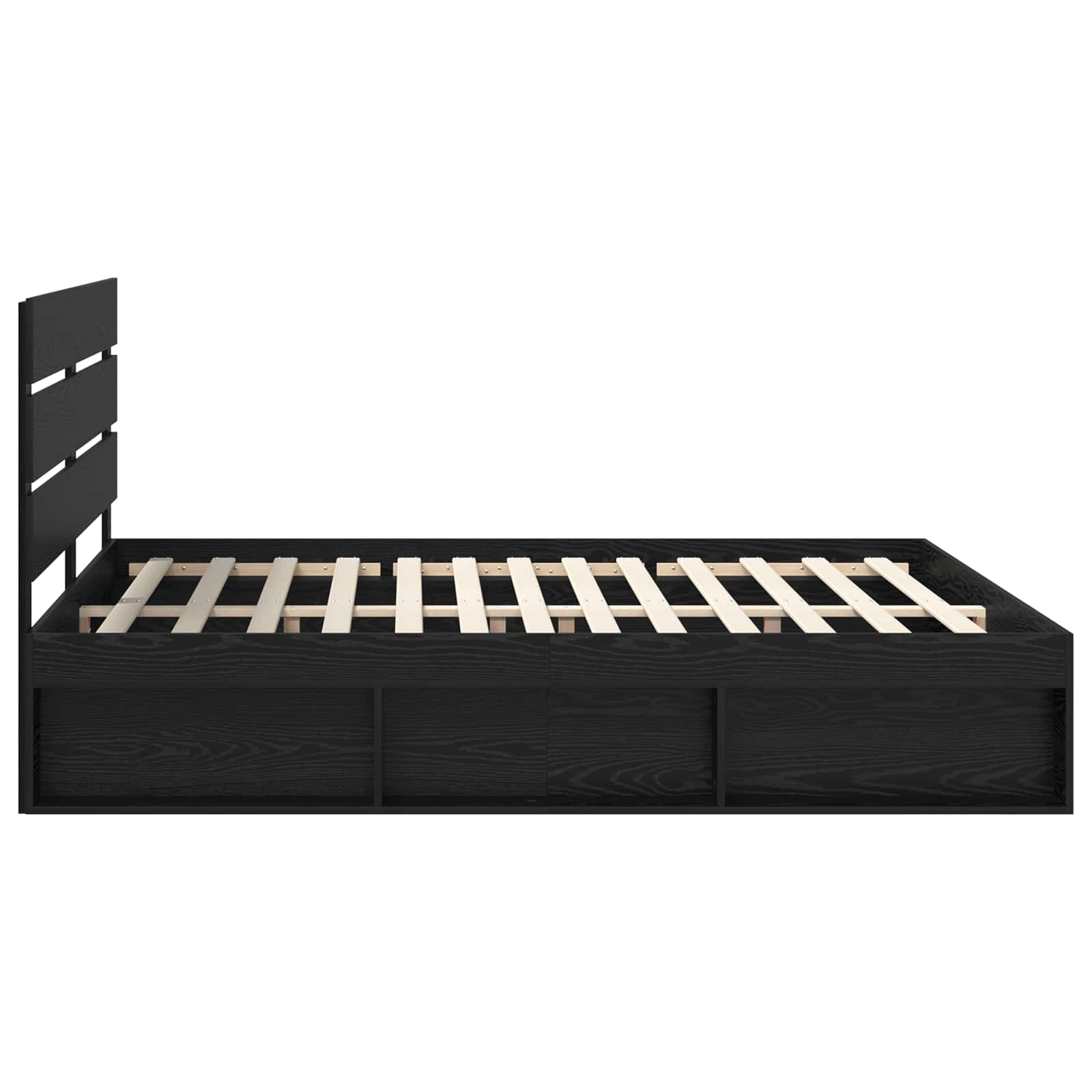 Cadre de lit Noir 200 x 200 cm Bois de pin massif - XIOS