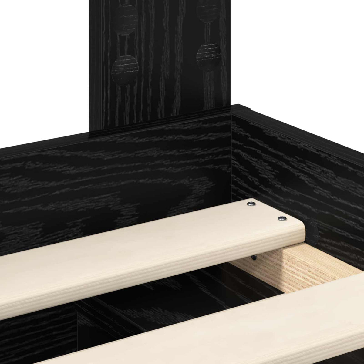 Cadre de lit Noir 200 x 200 cm Bois de pin massif - XIOS
