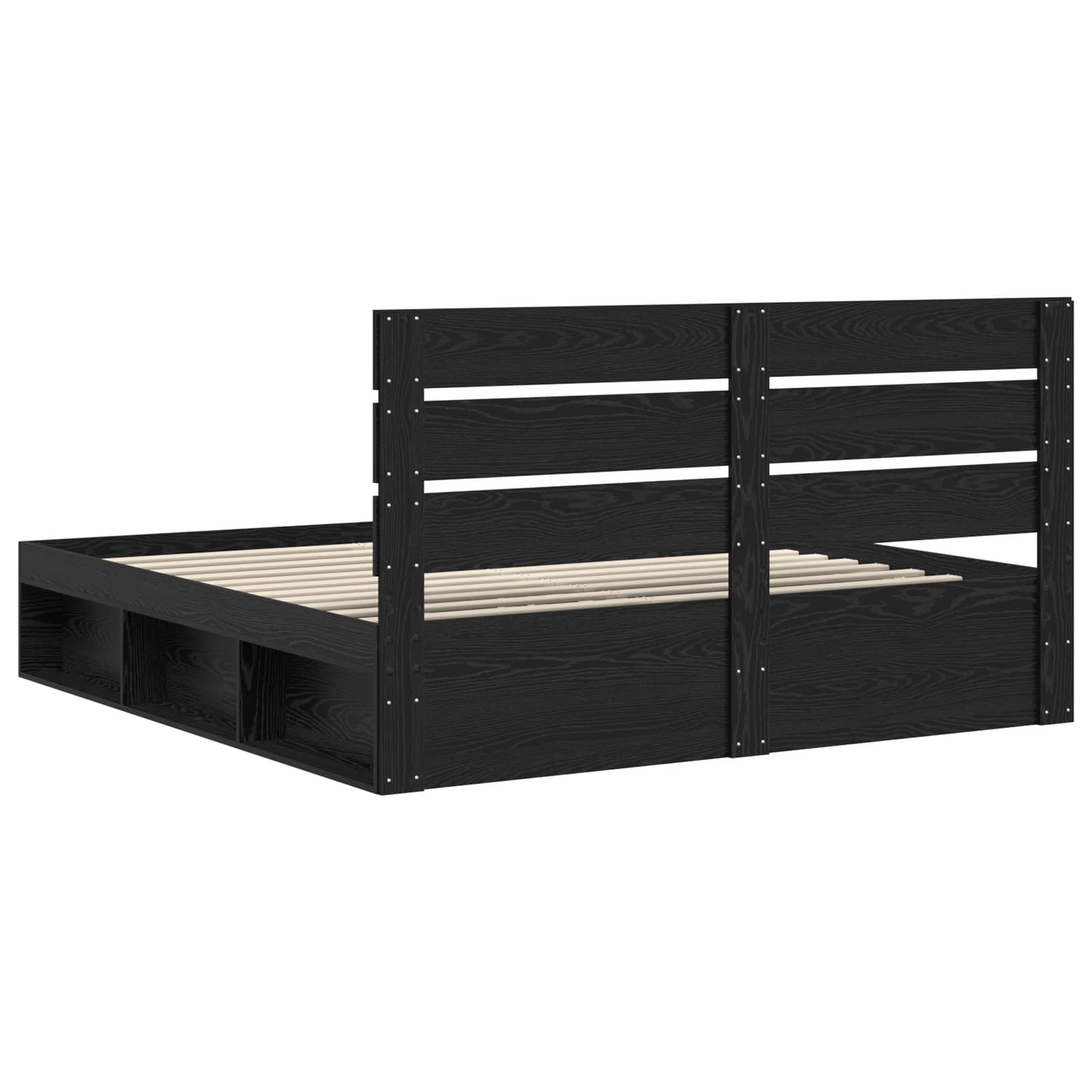 Cadre de lit Noir 200 x 200 cm Bois de pin massif - XIOS
