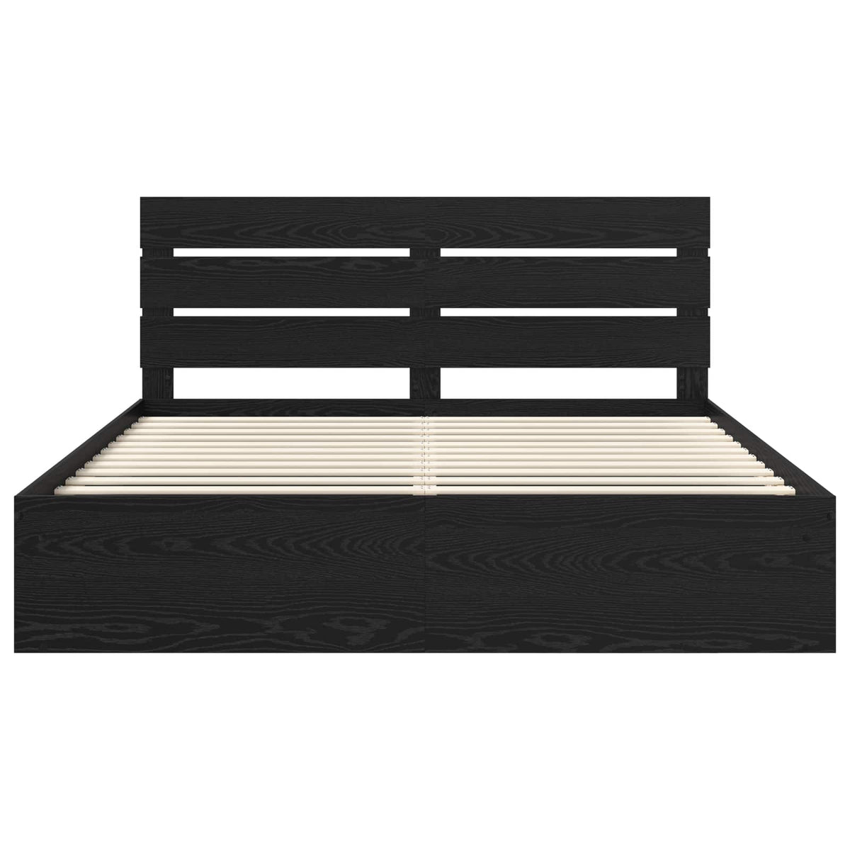 Cadre de lit Noir 200 x 200 cm Bois de pin massif - XIOS