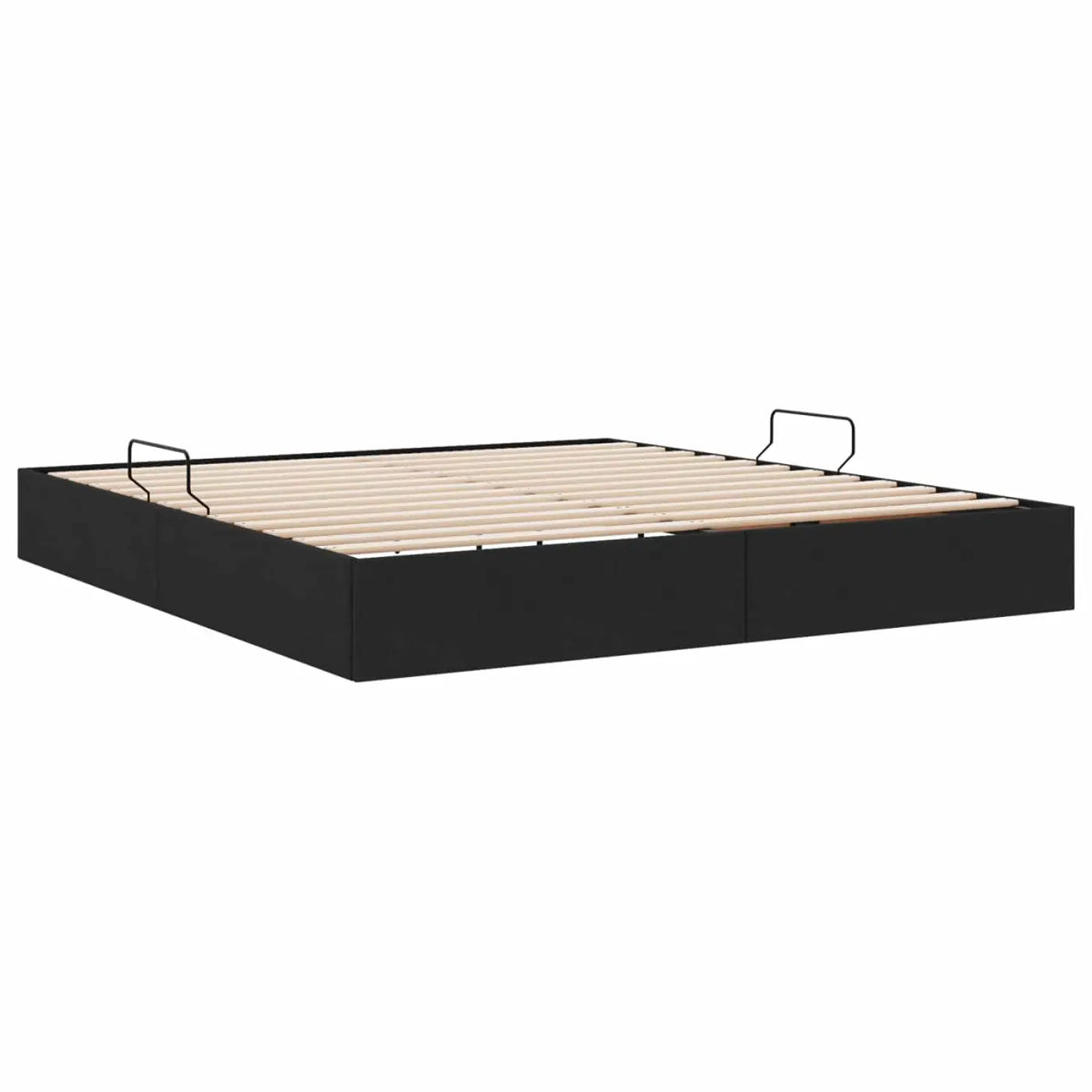 Cadre de lit ottoman avec stockage Noir 180 x 200 cm tissu - XIOS