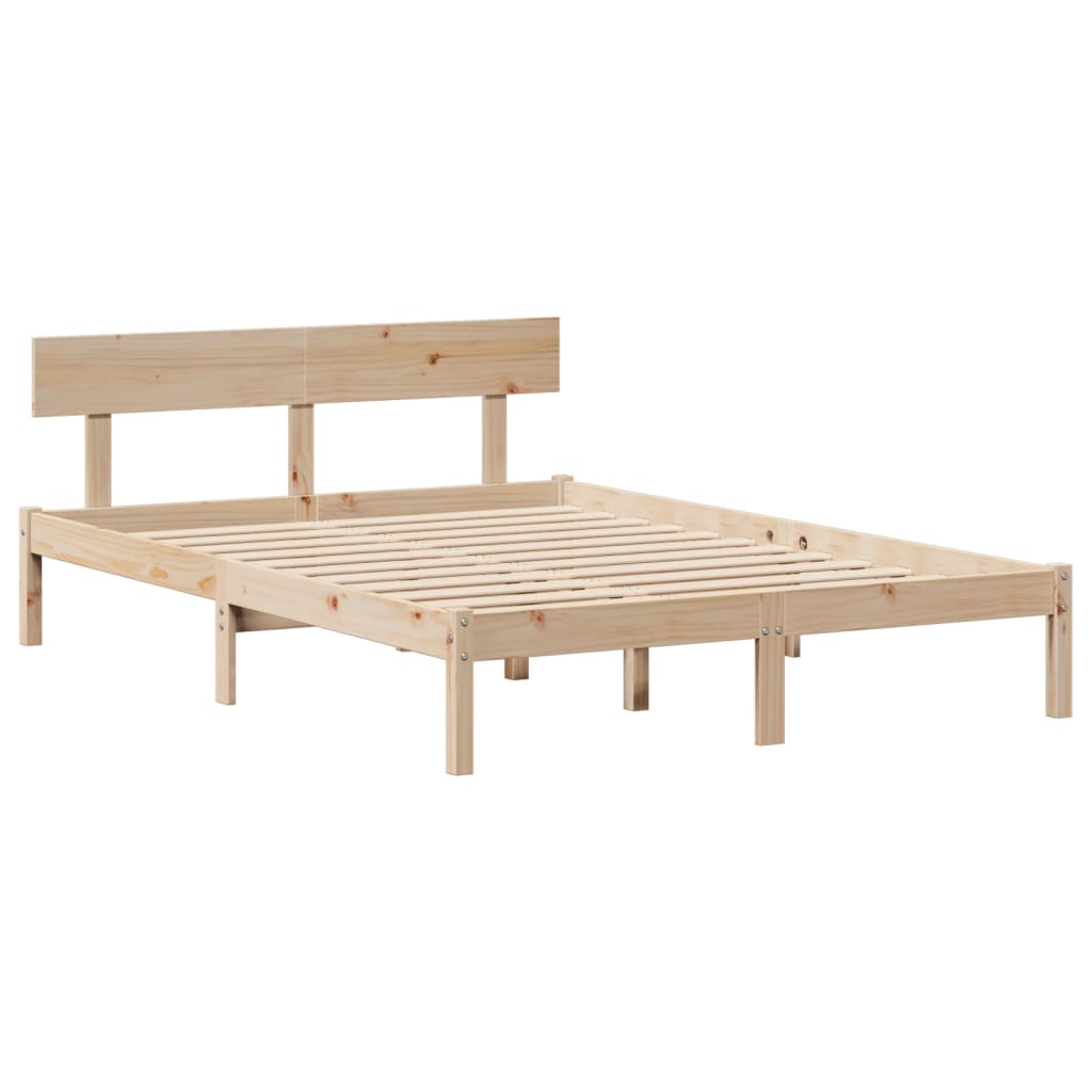 Cadre de lit sans matelas 140x190 cm bois de pin massif - XIOS