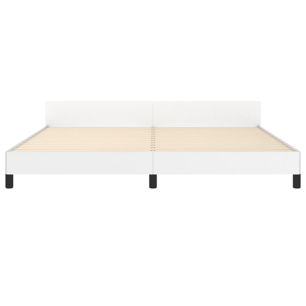 Cadre de lit sans matelas blanc 200x200 cm similicuir - XIOS