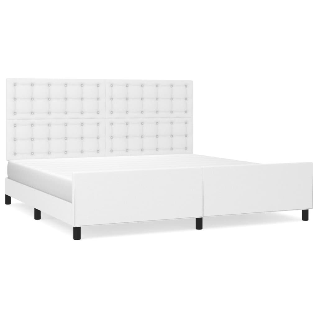 Cadre de lit sans matelas blanc 200x200 cm similicuir - XIOS