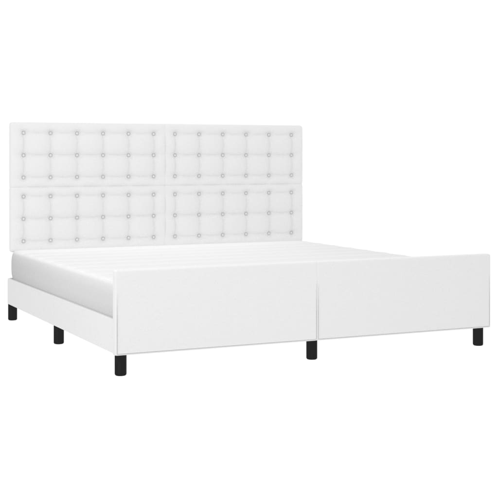 Cadre de lit sans matelas blanc 200x200 cm similicuir - XIOS