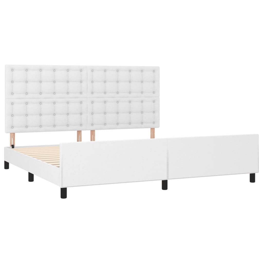Cadre de lit sans matelas blanc 200x200 cm similicuir - XIOS