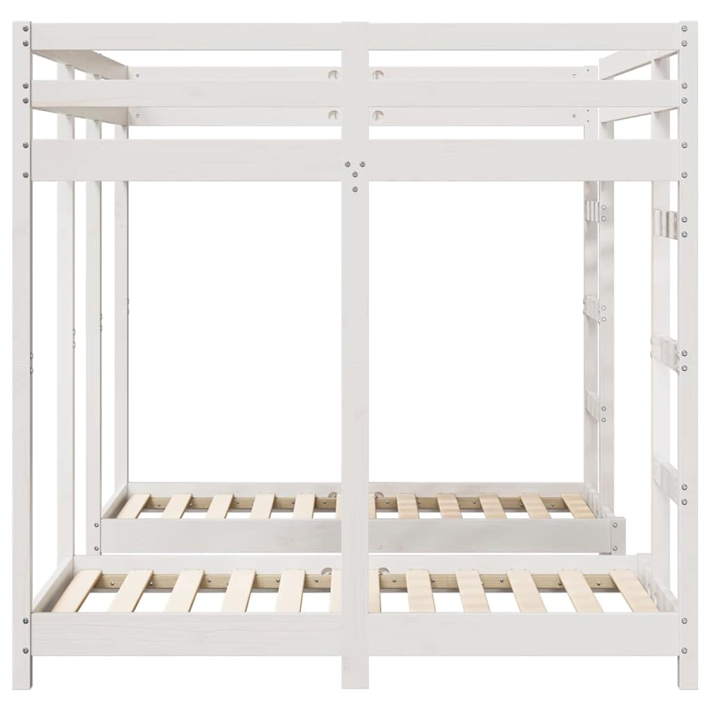 Cadre de lit superposé triple Blanc 140 x 200 cm Pin massif - XIOS