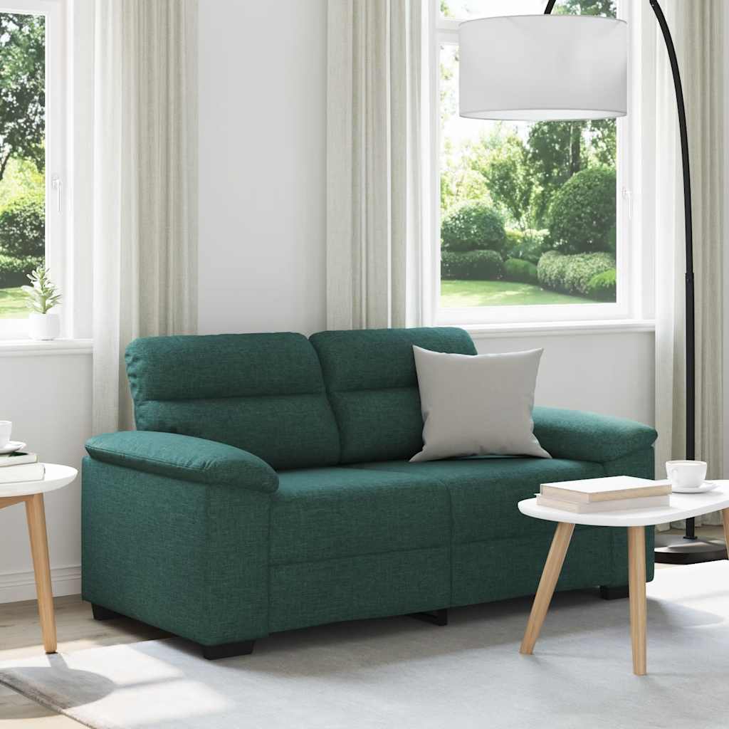 Canapé 2 places vert foncé 160 x 81 x 84 cm en tissu - XIOS