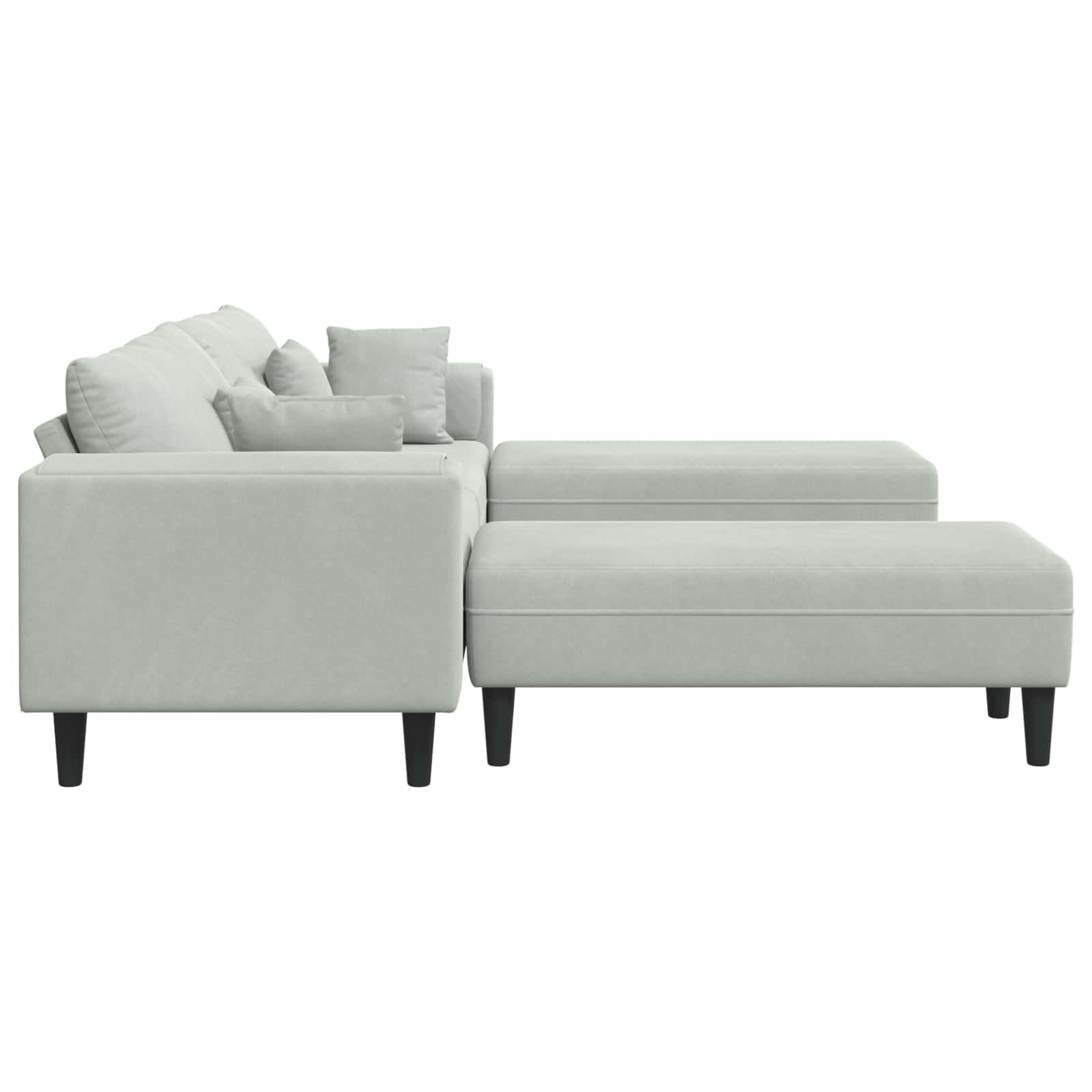 Canapé 3 pc Gris clair Velours - XIOS