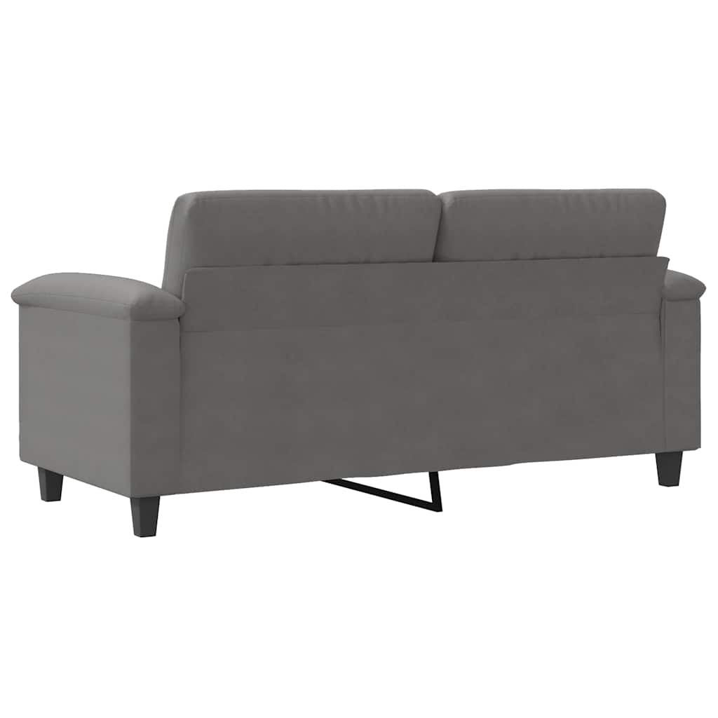 Canapé à 2 places Gris foncé 140 cm Tissu microfibre - XIOS