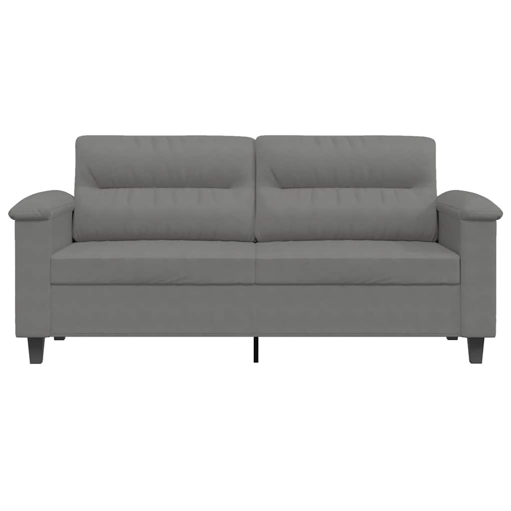 Canapé à 2 places Gris foncé 140 cm Tissu microfibre - XIOS
